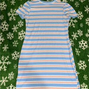 Striped Blue and Pink Dress